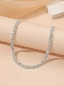 Women Elegant Rhinestone Decor Choker