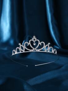 1pc Women Rhinestone Heart Decor Luxury Style Bridal Headband Party Tiaras  Hair Accessories