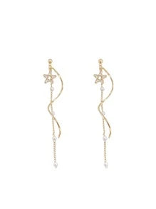 Hegaze Cultured Faux Pearl Drop Earrings