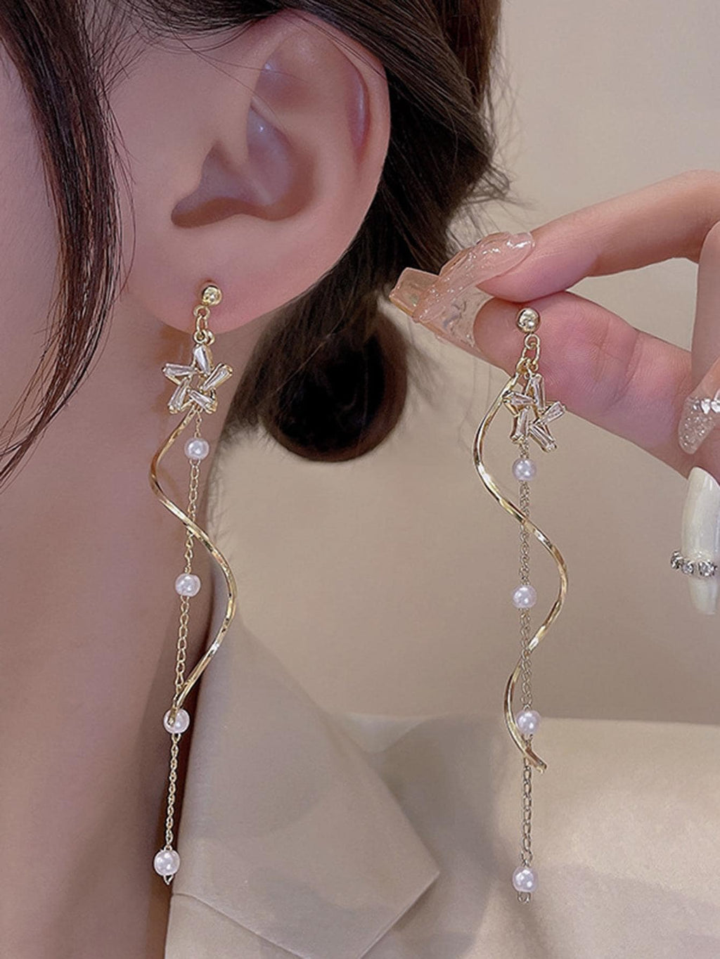 Hegaze Cultured Faux Pearl Drop Earrings