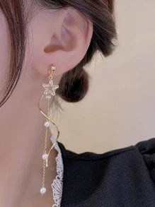 Hegaze Cultured Faux Pearl Drop Earrings