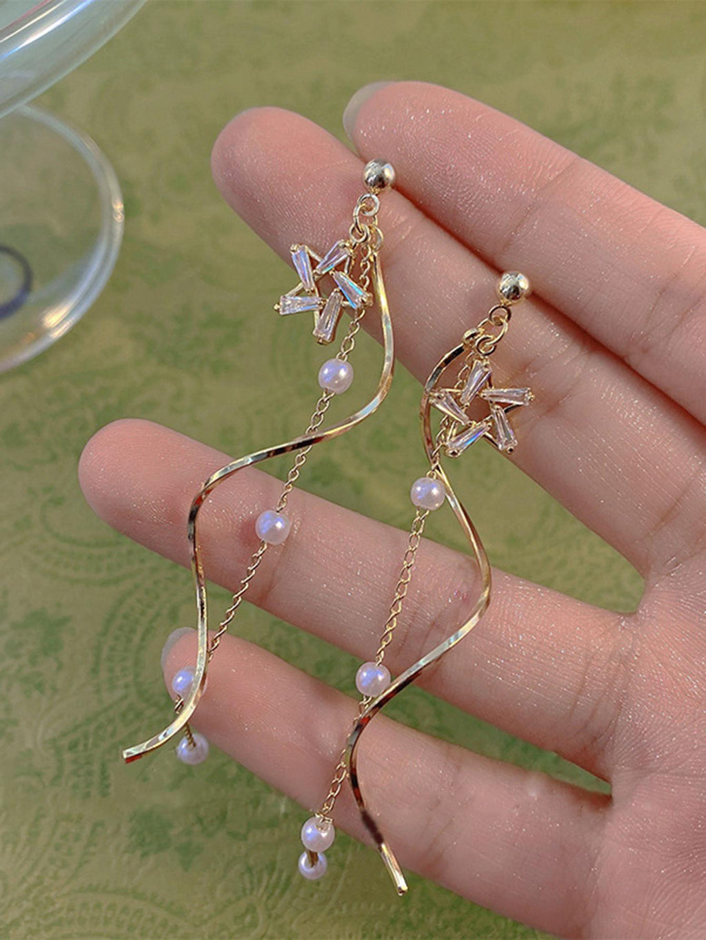 Hegaze Cultured Faux Pearl Drop Earrings