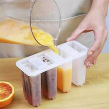 1PC RV Kitchen 4 Popsicle Mold With Cover Children Cute Popsicle Ice Cream Mold Diy Homemade Ice Cream Ice Cream Mold Back To School '