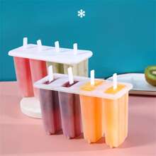 1PC RV Kitchen 4 Popsicle Mold With Cover Children Cute Popsicle Ice Cream Mold Diy Homemade Ice Cream Ice Cream Mold Back To School '