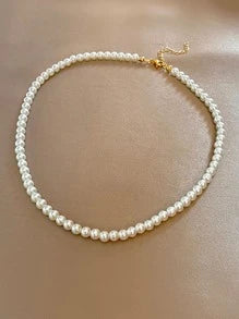 1pc Double Layer Pearl Choker Necklace, Elegant French Style Faux Pearl Wrap Around Necklace For Women, Lightweight Luxury Necklace Suitable For Work, Outdoor, Date Occasions