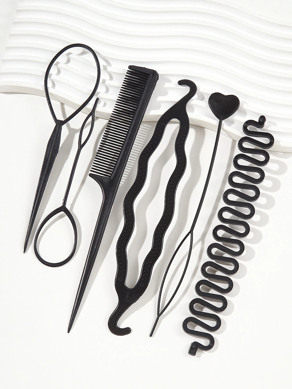 4pcs/6pcs Hair Styling Set Hair Bun Maker Hair Comb Home Use Ponytail Hair Tool Fishtail Braid Braiding Tool Versatile Styling Practical