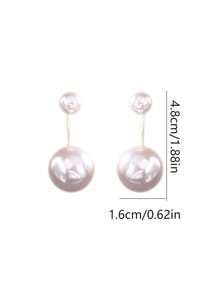1 Pair Of Faux Pearl Decorative Women's Earrings, Large And Small Faux Pearl Pendant Earrings, Long Earrings, Elegant Tassel Faux Pearl Earrings ,