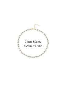 1pc Faux Pearl Beaded Necklace, Faux Pearl Short Braided Necklace, Anniversary Gift Faux Pearl Necklace, Collarbone Chain, Bridesmaid Gift, Wedding
