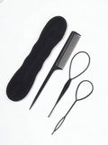4pcs/6pcs Hair Styling Set Hair Bun Maker Hair Comb Home Use Ponytail Hair Tool Fishtail Braid Braiding Tool Versatile Styling Practical