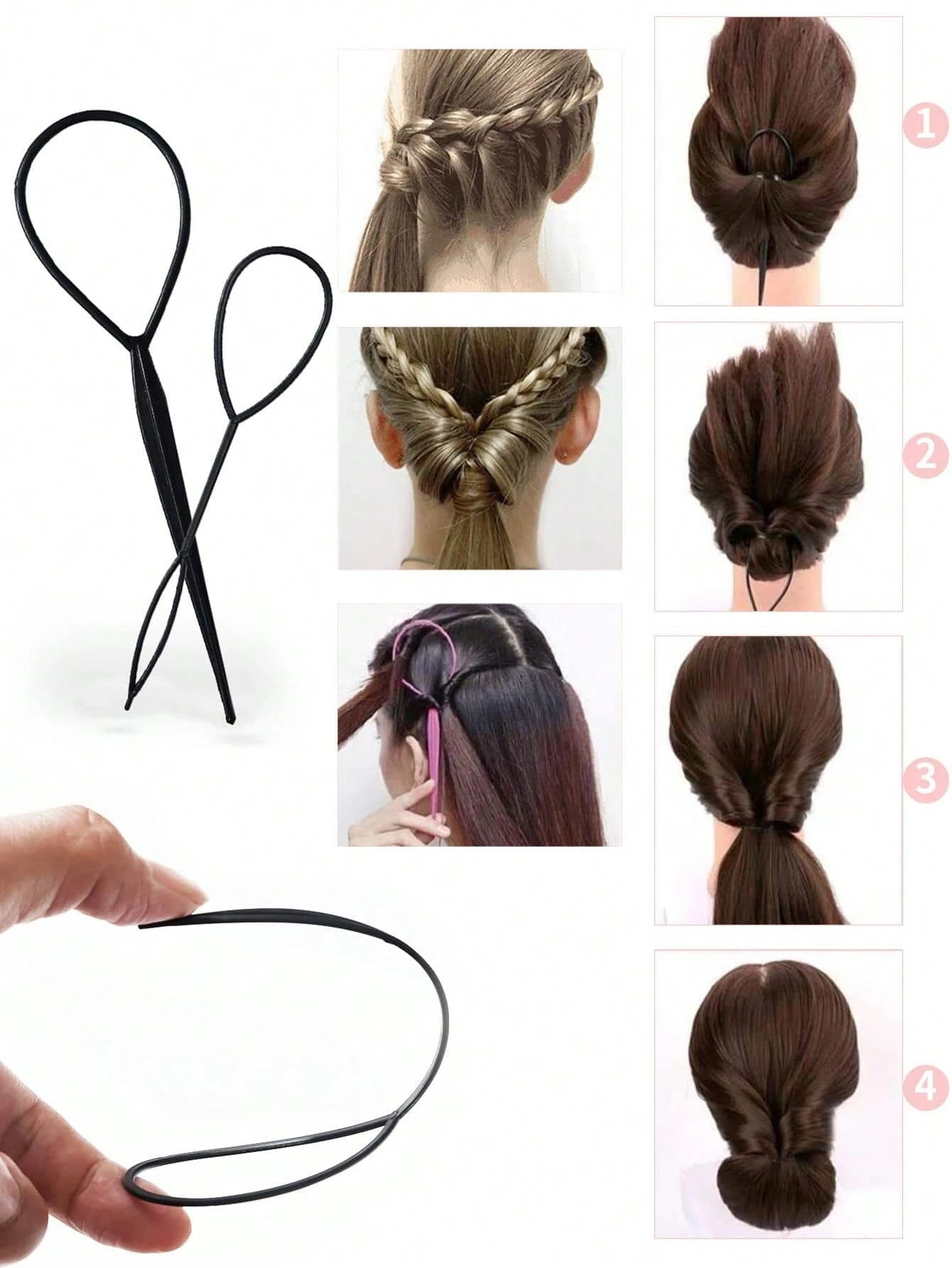 4pcs/6pcs Hair Styling Set Hair Bun Maker Hair Comb Home Use Ponytail Hair Tool Fishtail Braid Braiding Tool Versatile Styling Practical