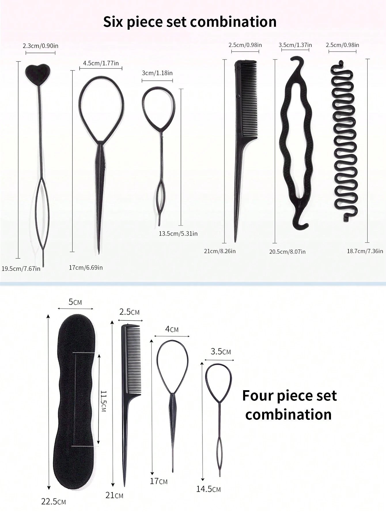 4pcs/6pcs Hair Styling Set Hair Bun Maker Hair Comb Home Use Ponytail Hair Tool Fishtail Braid Braiding Tool Versatile Styling Practical