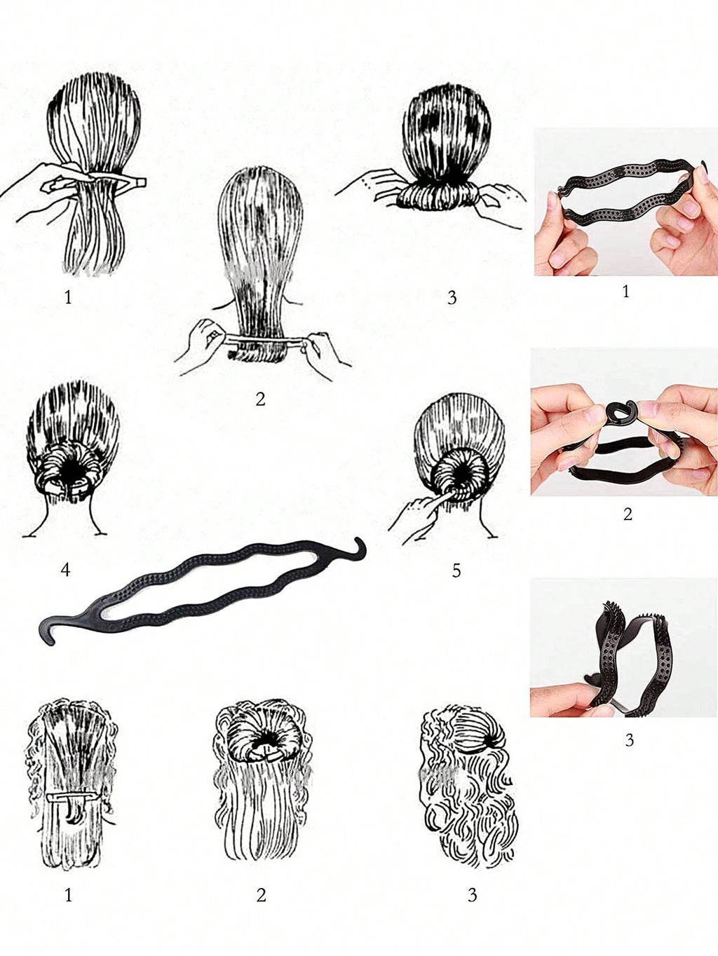 4pcs/6pcs Hair Styling Set Hair Bun Maker Hair Comb Home Use Ponytail Hair Tool Fishtail Braid Braiding Tool Versatile Styling Practical