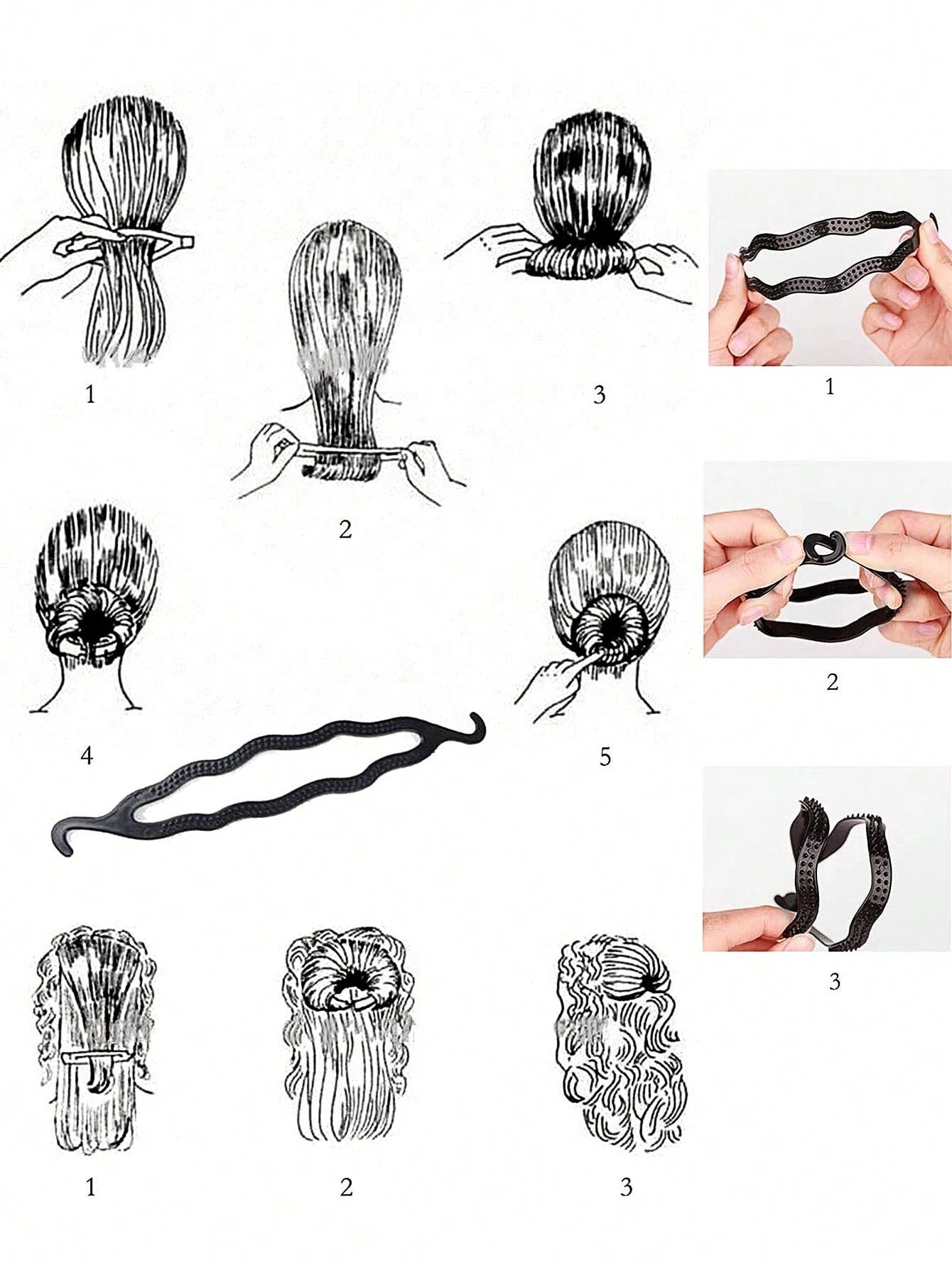 4pcs/6pcs Hair Styling Set Hair Bun Maker Hair Comb Home Use Ponytail Hair Tool Fishtail Braid Braiding Tool Versatile Styling Practical
