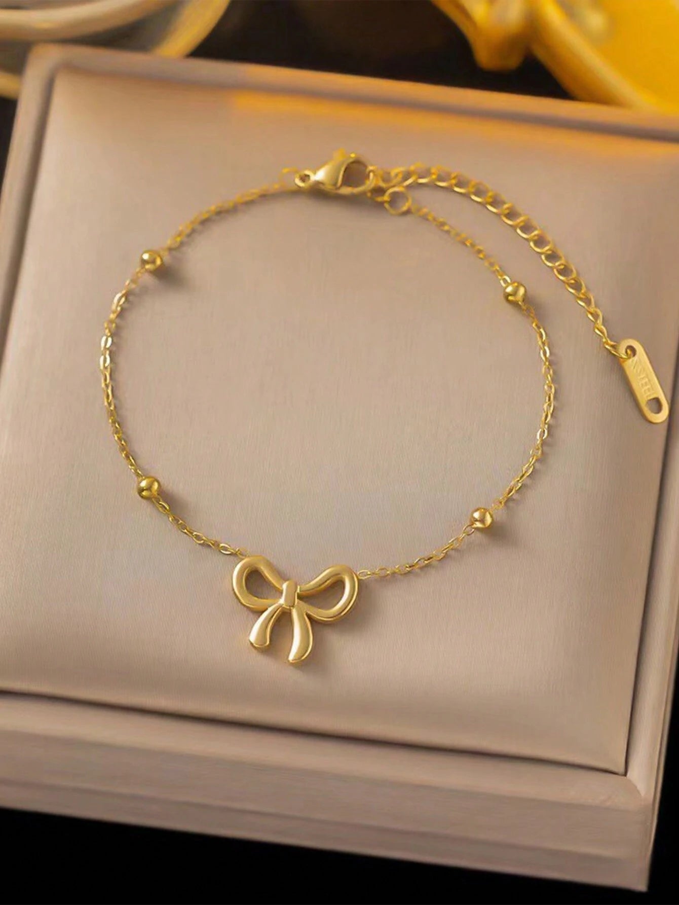 New Bowknot Stainless Steel Necklace + Bracelet + Earrings Set Women Fashion Minimalist Jewelry Set Suitable For Daily Wear