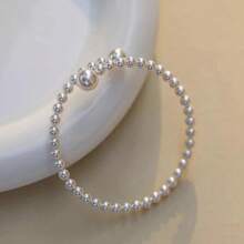 1pc French Vintage Pearl Bracelet, Elegant & Chic Ladylike Design With Simple Versatility, An Advanced Niche Item, Perfect Gift For Girlfriend Or Bestie