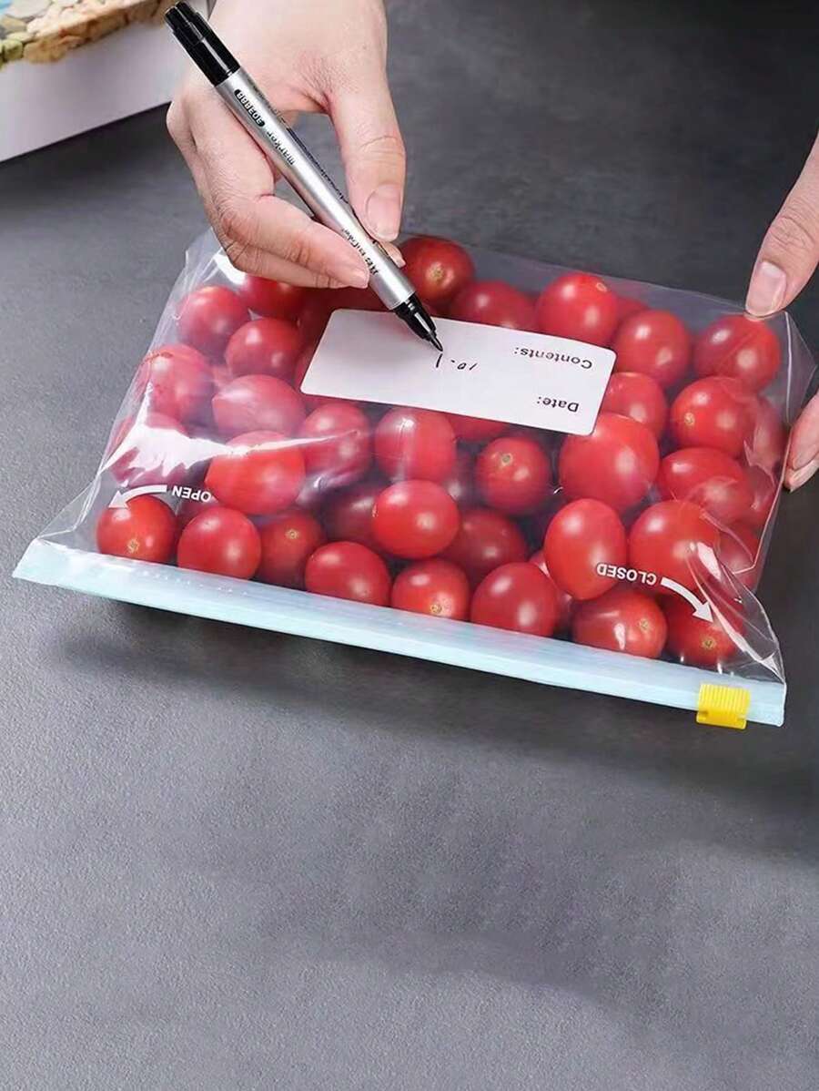 90pcs Thick Ziplock Freezer Bags, Blue Color Reusable Microwave Airtight Seal Storage Bags For Refrigerator, Suitable For 60pcs/50pcs/45pcs/40pcs/30pcs/25pcs/20pcs/15pcs/10pcs/1pc .