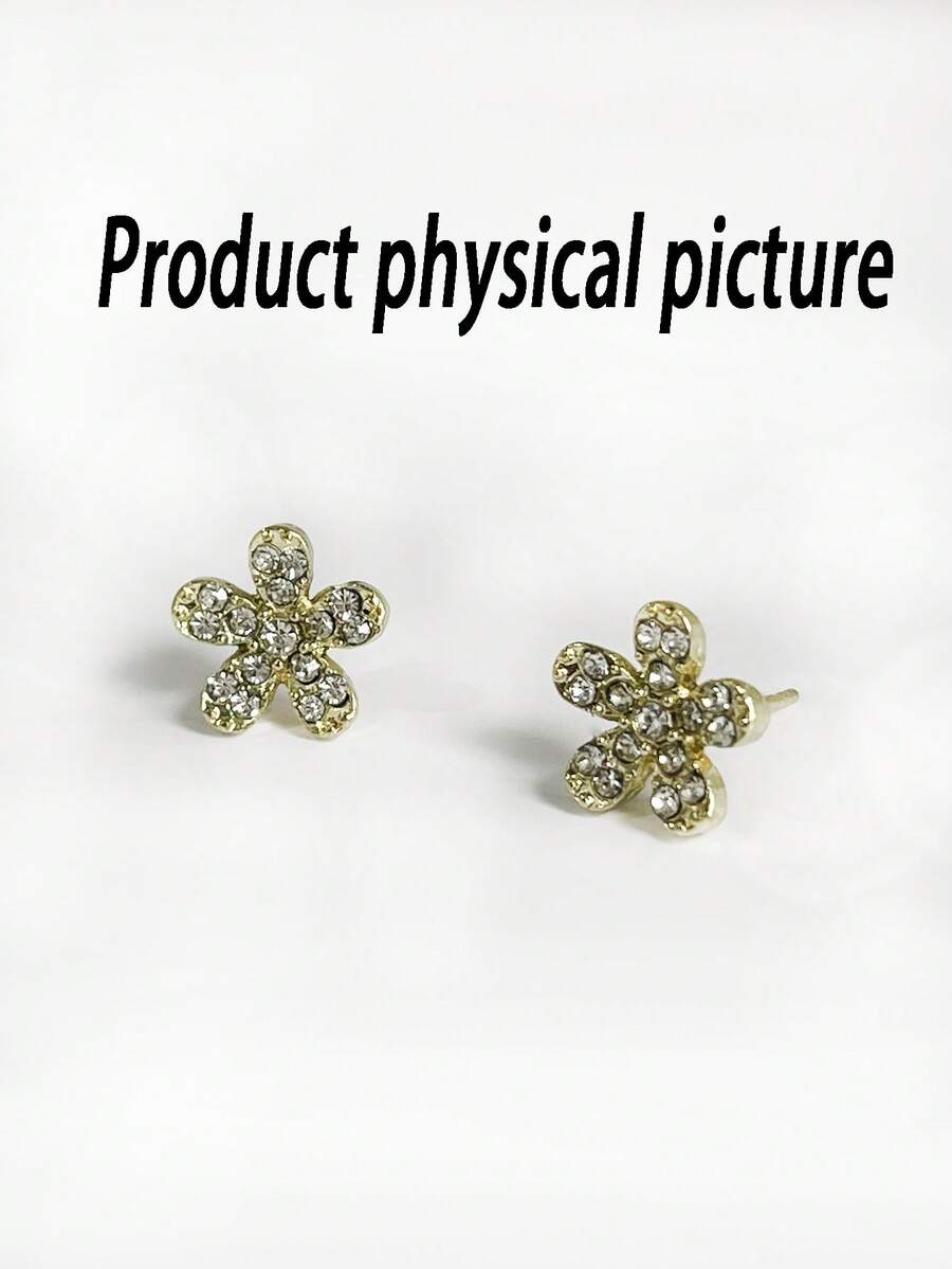 1 Pair Sparkle Of Two Faux Pearl Zirconia Flower Earrings, Tassel Pearl Earrings, Long And Elegant Earrings