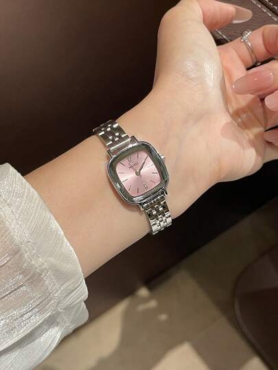 pc Square Gold Women's Quartz Watch Bracelet, Minimalist Fashion Elegant, Suitable For Daily Wear, Best Choice For Holiday Gift .