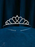 1pc Women Rhinestone Heart Decor Luxury Style Bridal Headband Party Tiaras  Hair Accessories