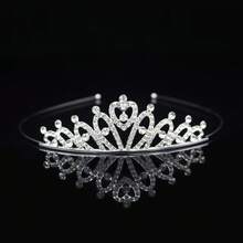 1pc Women Rhinestone Heart Decor Luxury Style Bridal Headband Party Tiaras  Hair Accessories