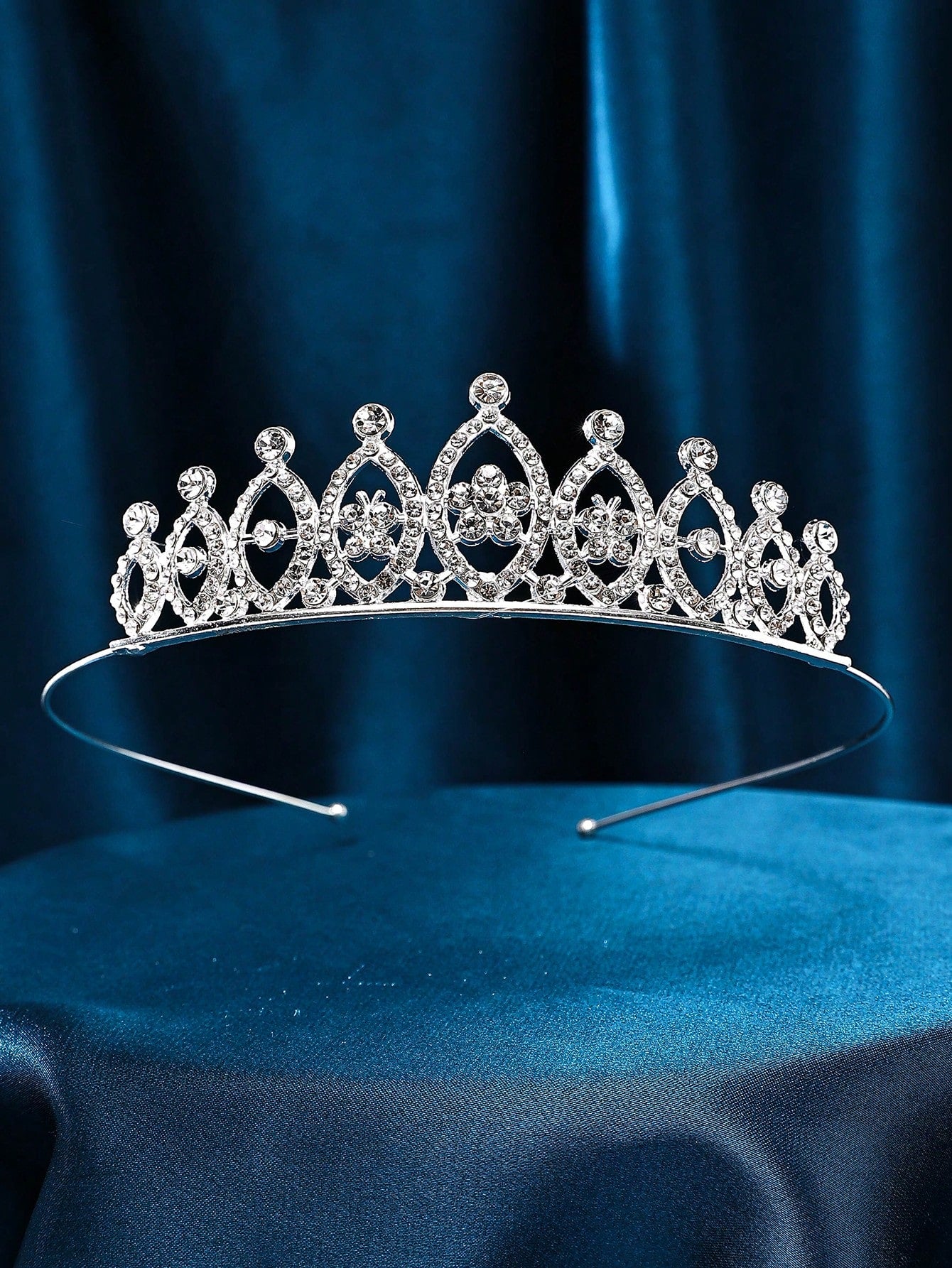 1pc Women Rhinestone Heart Decor Luxury Style Bridal Headband Party Tiaras  Hair Accessories