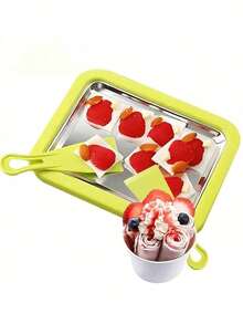 1pc/Set Manual Ice Cream Maker And Frozen Yogurt Maker, Dual-Mode Design. Scraper Helps Evenly Roll Ice, Suitable For Home Kitchen And Outdoor Camping, Easy To Make Frozen Desserts.
