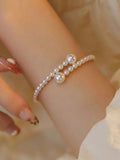 1pc French Vintage Pearl Bracelet, Elegant & Chic Ladylike Design With Simple Versatility, An Advanced Niche Item, Perfect Gift For Girlfriend Or Bestie