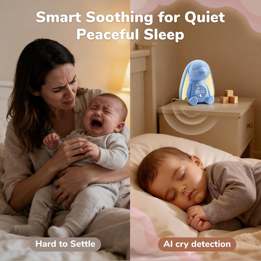 2026 Mom's Choice Awards | White Noise Sound Machine Baby – AI Cry Detection, 100 Soothing Sounds, App Control, Night Light, Sleep Trainer, Sound Machine for Sleep, Newborn Essentials, Alarm Clock