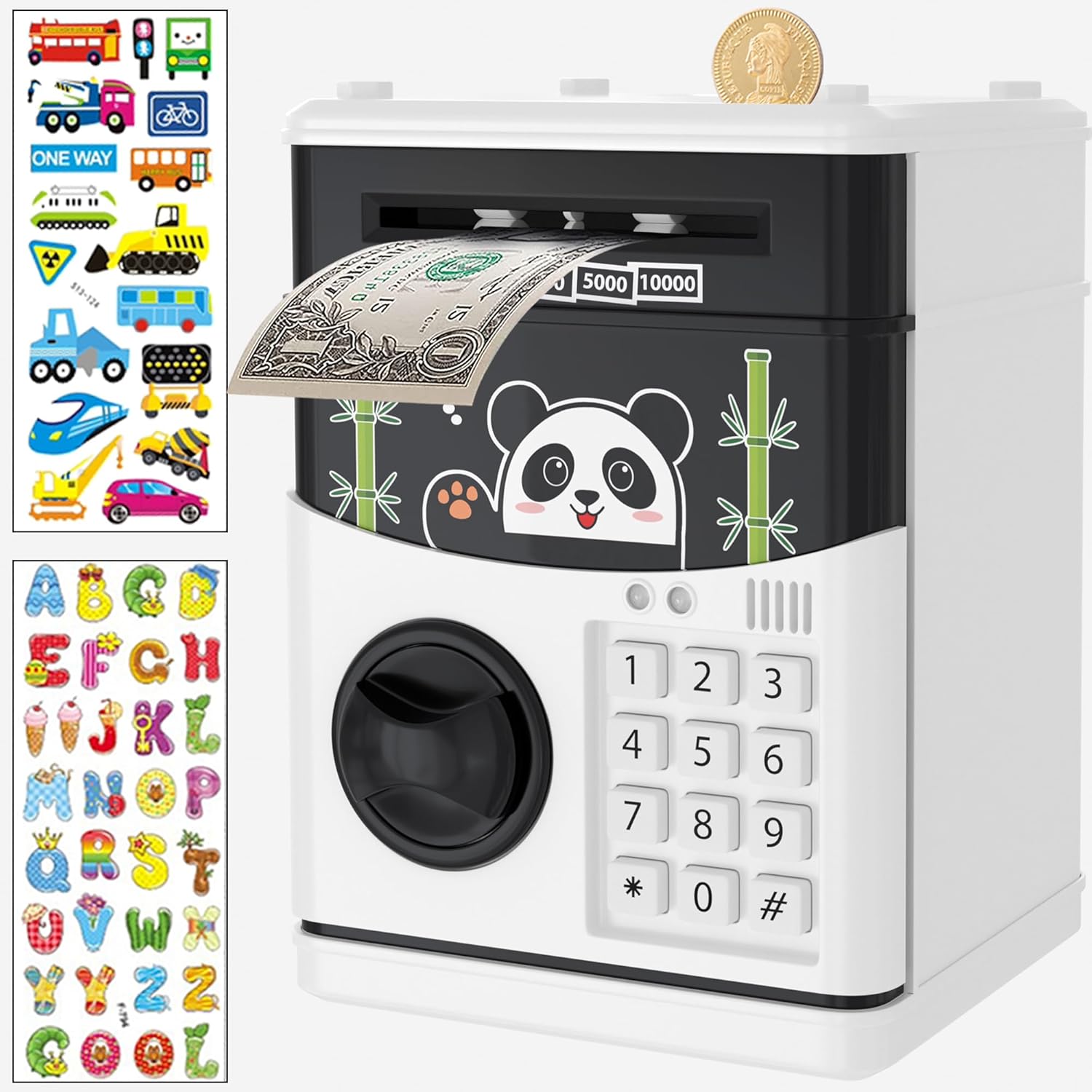 Kids Piggy Bank for Girls - Toys for 5 6 7 8 9 10 Year Old Girl Birthday Gifts - Electronic Piggy Bank ATM Machine Money Safe for Kids Toys Age 6-8-10