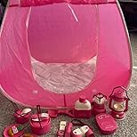 Kids Camping Set with Tent - Pop Up Tent, Kids Play Tents Outdoor Toys Camping Tools Set Gift for Girls Age 3 4 5 6 Year Old Birthday Christmas