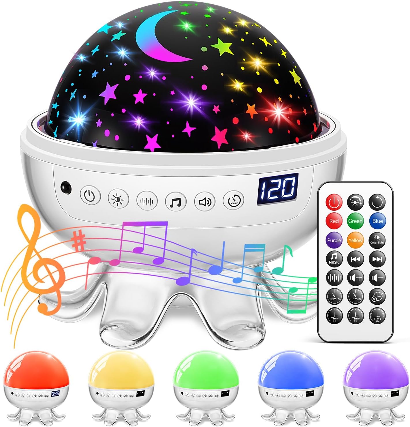Baby Sound Machine for Sleep, 30 White Noise Machine for Sleeping, 31 Color | 4 Films Baby Night Light Projector, Remote + Timer + 3 Brightness Noise Machine Sleep Trainer, Baby Gifts