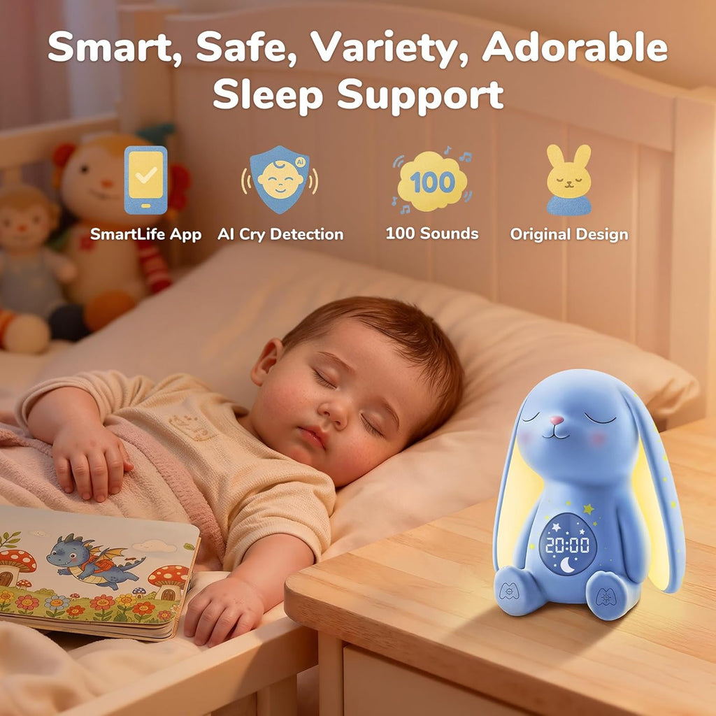 2026 Mom's Choice Awards | White Noise Sound Machine Baby – AI Cry Detection, 100 Soothing Sounds, App Control, Night Light, Sleep Trainer, Sound Machine for Sleep, Newborn Essentials, Alarm Clock
