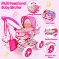 Baby Doll Stroller Set Toys for Girls Toddlers 3-5 4-6 5-7, Baby Doll Playset with 11" Doll, Bathtub and 20PCS Baby Doll Accessories, Baby Stroller Toys for 2 3 4 Year Old Girls Birthday Gifts