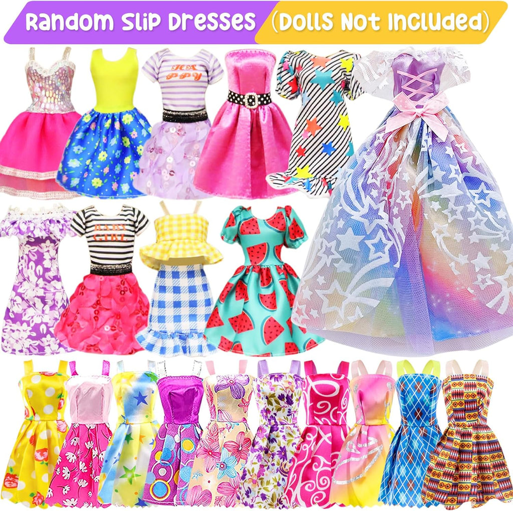 Girl Doll Clothes and Accessories Closet Wardrobe with Dresses, Shoes and Other Girl Stuff for 11.5 Inch Clothes as Gift Present for Children (NOT Include Doll)