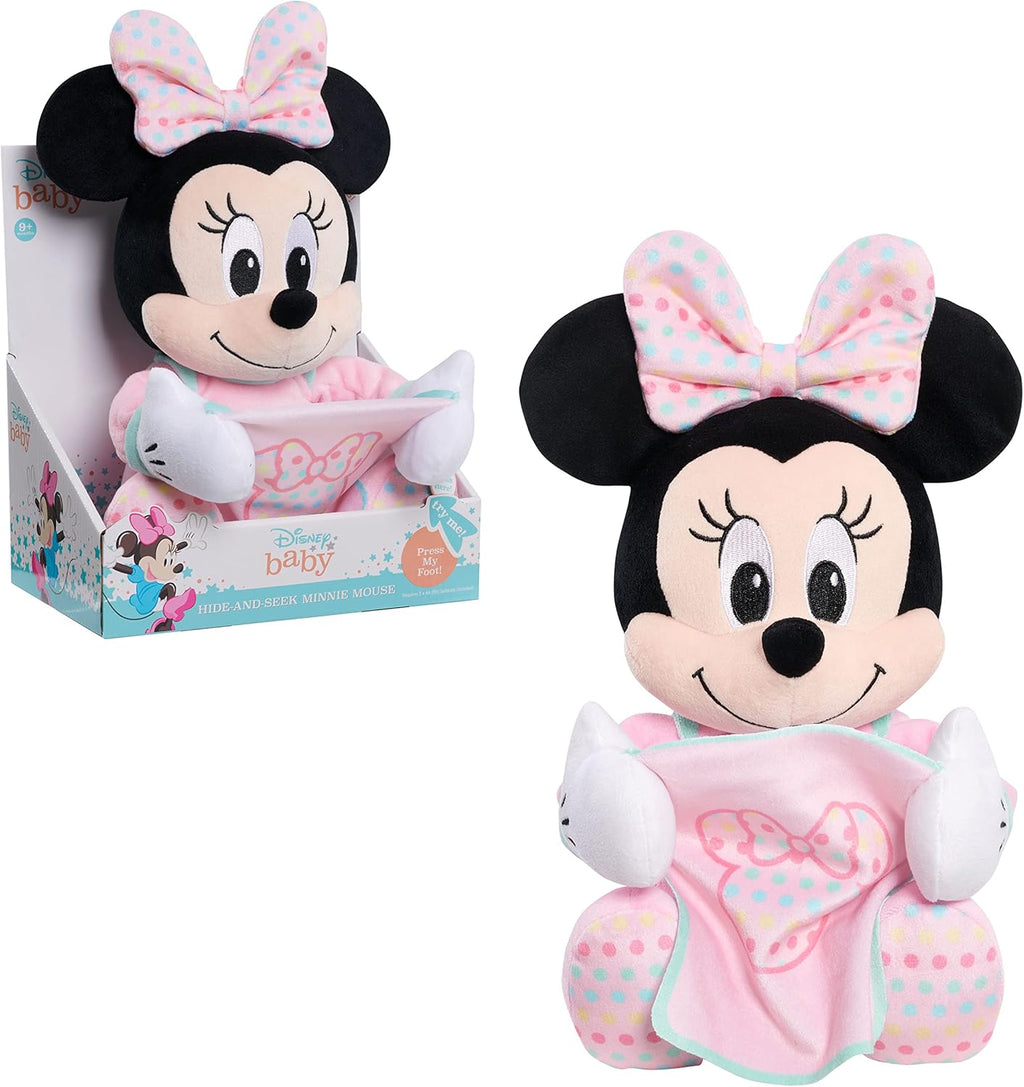 Disney Baby 11-inch Hide-and-Seek Minnie Mouse Interactive Plush, Music, Phrases, And Motion, Kids Toys for Ages 09 Month by Just Play