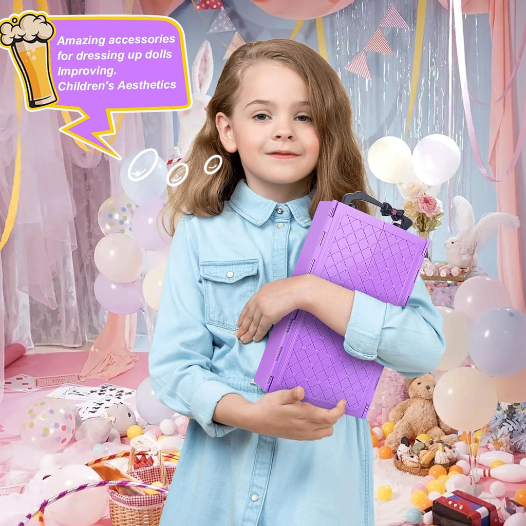 Girl Doll Clothes and Accessories Closet Wardrobe with Dresses, Shoes and Other Girl Stuff for 11.5 Inch Clothes as Gift Present for Children (NOT Include Doll)