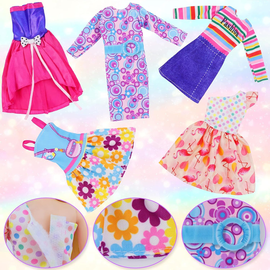 Girl Doll Clothes and Accessories Closet Wardrobe with Dresses, Shoes and Other Girl Stuff for 11.5 Inch Clothes as Gift Present for Children (NOT Include Doll)