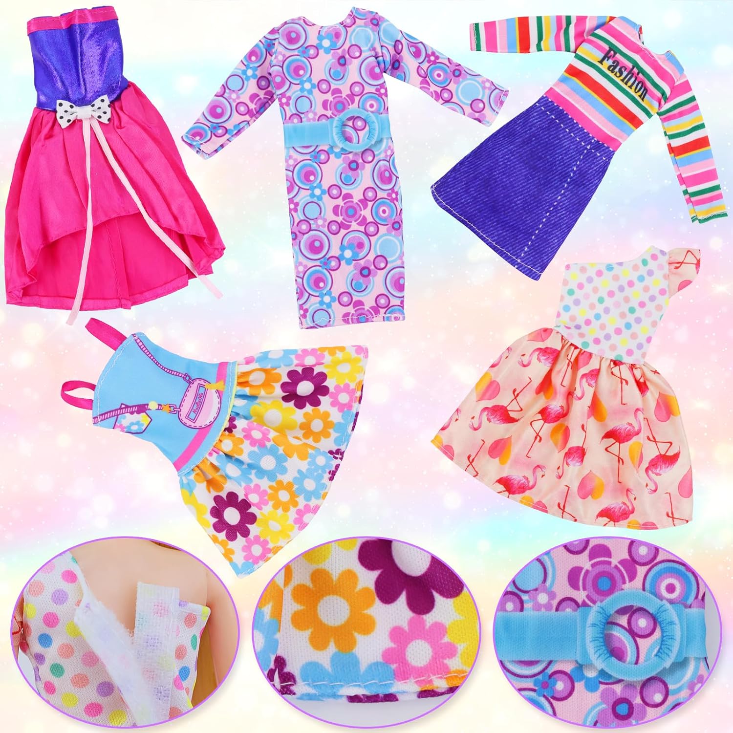 Girl Doll Clothes and Accessories Closet Wardrobe with Dresses, Shoes and Other Girl Stuff for 11.5 Inch Clothes as Gift Present for Children (NOT Include Doll)