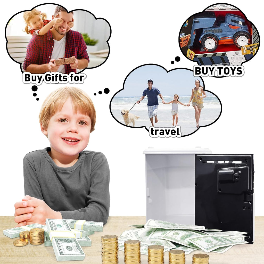 Kids Piggy Bank for Girls - Toys for 5 6 7 8 9 10 Year Old Girl Birthday Gifts - Electronic Piggy Bank ATM Machine Money Safe for Kids Toys Age 6-8-10