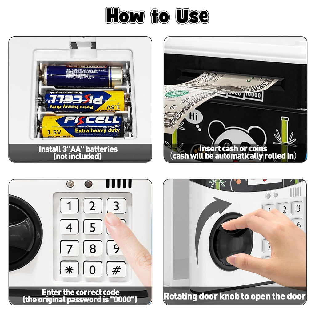 Kids Piggy Bank for Girls - Toys for 5 6 7 8 9 10 Year Old Girl Birthday Gifts - Electronic Piggy Bank ATM Machine Money Safe for Kids Toys Age 6-8-10