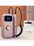 Professional Rechargeable Electric Nail Drill Machine, Portable Cordless Nail File with HD LED Display & 32 Speeds, Manicure Pedicure Kit for Acrylic Gel Nails Polishing Grinding Removing, Ideal Holiday Gift